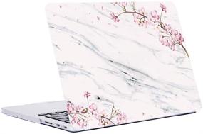 img 1 attached to 🌸 Sykiila Floral White Marble 4-in-1 MacBook Pro 13 Inch Case + HD Screen Protector + Keyboard Cover + Hard Shell - A1425 / A1502