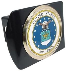 img 3 attached to 🚒 Black Metal Trailer Hitch Cover with US Air Force Seal Metal Logo