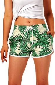 img 3 attached to Boardshorts Hawaiian Casual Summer Tropical Women's Clothing