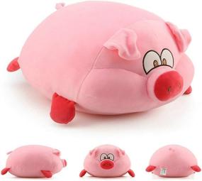 img 1 attached to 🐷 Super Soft and Comfortable Pink Pig Plush Pillow - Round Plush Toy, Durable Stuffed Pig Pillow Toy for Kids - 15.6-Inch Children's Plush Animal Pillow