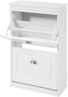 hassle-free organization: haotian fsr78-w white 2 flip drawers shoe cabinet - freestanding rack for neat shoe storage логотип