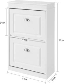 img 2 attached to Hassle-free Organization: Haotian FSR78-W White 2 Flip Drawers Shoe Cabinet - Freestanding Rack for Neat Shoe Storage