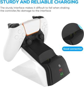 img 3 attached to 🎮 MENEEA Dual Charger Station: Fast Charging Stand Dock for PS5 Controller with LED Indicator and AC Adapter