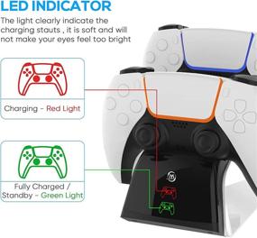 img 2 attached to 🎮 MENEEA Dual Charger Station: Fast Charging Stand Dock for PS5 Controller with LED Indicator and AC Adapter