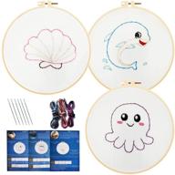 🧵 wodison easy embroidery kit: inspire creativity with animal patterns for beginner kids & adults – includes craft embroidery hoops, floss thread, and needles (3pcs) logo