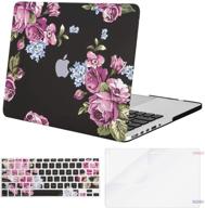 🌸 mosiso macbook pro 13 inch case 2015-2012 | purple peony floral hard shell, keyboard cover, screen protector logo