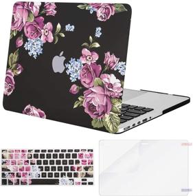 img 4 attached to 🌸 MOSISO MacBook Pro 13 inch Case 2015-2012 | Purple Peony Floral Hard Shell, Keyboard Cover, Screen Protector