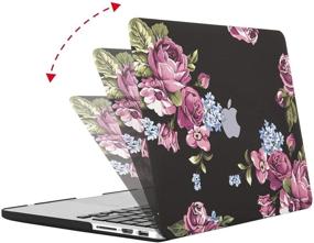 img 1 attached to 🌸 MOSISO MacBook Pro 13 inch Case 2015-2012 | Purple Peony Floral Hard Shell, Keyboard Cover, Screen Protector