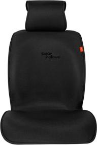 img 4 attached to 🚗 Sojoy IsoTowel Car Seat Cover - Breathable Microfiber Cloth Seat Protector with Quick-Dry, No-Slip Technology - All-Weather Car Seat Protection for All Workouts (Carbon Black)