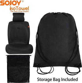 img 2 attached to 🚗 Sojoy IsoTowel Car Seat Cover - Breathable Microfiber Cloth Seat Protector with Quick-Dry, No-Slip Technology - All-Weather Car Seat Protection for All Workouts (Carbon Black)