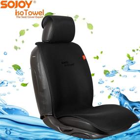 img 3 attached to 🚗 Sojoy IsoTowel Car Seat Cover - Breathable Microfiber Cloth Seat Protector with Quick-Dry, No-Slip Technology - All-Weather Car Seat Protection for All Workouts (Carbon Black)