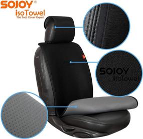 img 1 attached to 🚗 Sojoy IsoTowel Car Seat Cover - Breathable Microfiber Cloth Seat Protector with Quick-Dry, No-Slip Technology - All-Weather Car Seat Protection for All Workouts (Carbon Black)