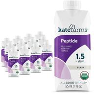 🌱 kate farms adult peptide 1.5 sole-source nutrition formula - plant-based protein drink, gluten-free & dairy-free, case of 12 logo