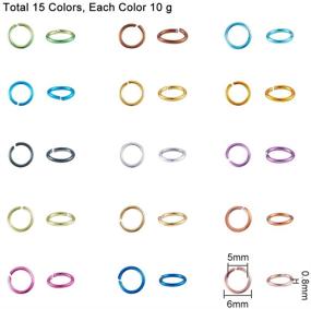 img 2 attached to 💍 PH PandaHall 6mm Aluminum Jump Rings, 6450pcs in 15 Color Variations, Ideal for Choker Necklaces, Bracelets, Chain Maille & Jewelry Making Projects