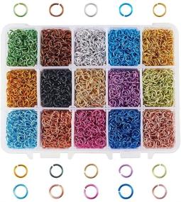 img 4 attached to 💍 PH PandaHall 6mm Aluminum Jump Rings, 6450pcs in 15 Color Variations, Ideal for Choker Necklaces, Bracelets, Chain Maille & Jewelry Making Projects