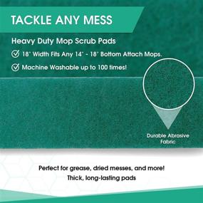 img 2 attached to 🧹 Turbo Mops Scrub Mop Pads - Pack of 5: 18-inch Washable Scouring and Scrubbing Attachments for Bona, Rubbermaid, and Libman Microfiber Mops