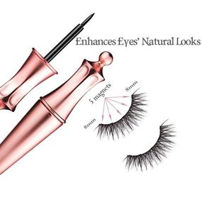 img 3 attached to 💁 Magnetic Eyelashes with Eyeliner: Easy Application & Long-Lasting Results – 3 Pairs of Natural-Looking Magnetic Lashes with Upgraded Glue-Free Magnetic Eyeliner