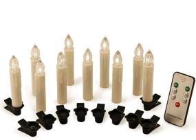 img 4 attached to X-D LED Candles - Remote Control Candlesticks for Harry Potter Party Decoration, 4'' Ivory - Pack of 10