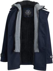 img 3 attached to Stylish Republic Peacoat with Faux Fur Pockets for Boys in Charcoal - Trendy Winter Clothing