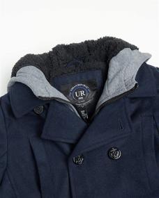 img 2 attached to Stylish Republic Peacoat with Faux Fur Pockets for Boys in Charcoal - Trendy Winter Clothing