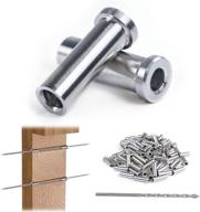 🔒 muzata 40pack stainless steel protector sleeves: ultimate cable railing kit hardware for sturdy 1/8" wire rope wood posts - t316 marine grade deck stair railing cr13, cp1 logo