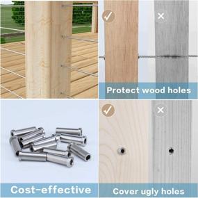 img 2 attached to 🔒 Muzata 40Pack Stainless Steel Protector Sleeves: Ultimate Cable Railing Kit Hardware for Sturdy 1/8" Wire Rope Wood Posts - T316 Marine Grade Deck Stair Railing CR13, CP1