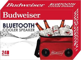 img 2 attached to Сумка Budweiser с мягким охладителем и встроенными беспроводными Bluetooth-динамиками: складная, портативная и прочная для смартфонов, планшетов и MP3-плееров.