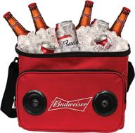 сумка budweiser с мягким охладителем и встроенными беспроводными bluetooth-динамиками: складная, портативная и прочная для смартфонов, планшетов и mp3-плееров. логотип