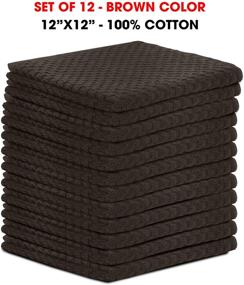 img 1 attached to 🍽️ Talvania Kitchen Dishcloths - 12 Pack Soft Cotton Terry Cleaning Rag, Absorbent Dish Towels 12” X 12” - Brown