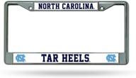 рамка для номерного знака rico industries ncaa north carolina tar heels - стандартный хром, 6 х 12,25 дюймов логотип