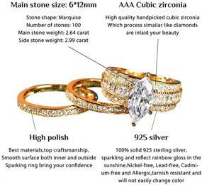 img 1 attached to 💍 Jeulia 2 Carat 3PC Wedding Ring Set: Stunning Marquise Cut CZ Engagement Rings, Sterling Silver, Oval Cubic Zirconia Bridal Set – Perfect for Solitaire Diamond Anniversary, Promise Rings. Includes Exquisite Jewelry Box.