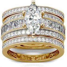 img 4 attached to 💍 Jeulia 2 Carat 3PC Wedding Ring Set: Stunning Marquise Cut CZ Engagement Rings, Sterling Silver, Oval Cubic Zirconia Bridal Set – Perfect for Solitaire Diamond Anniversary, Promise Rings. Includes Exquisite Jewelry Box.