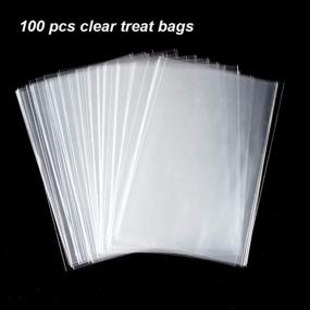 img 2 attached to 100PCS Clear Treat Bags 4x6 Cellophane Bags for Party Favors with 100 PCS 4'' Metallic Twist Ties - Ideal for Wedding, Kids Birthday, Candy, Popcorn, Gift, Bakery, Cookies (100 PCS 4 by 6 Inch)