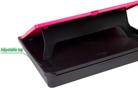 img 2 attached to 📚 Удобная и портативная розовая столешница для колен с ящиком для хранения - Настраиваемая подставка для ноутбука Mind Reader, встроенная подушка для комфорта, 11,25 дюймов длиной x 15 дюймов шириной x 3,25 дюйма высотой.