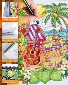 img 3 attached to 🌴 ColorIt: Vibrant Tropical Scenes Coloring Book for Adults - 50 Single-Sided Designs, Thick & Smooth Paper, Lay-Flat Hardcover, Spiral Binding, Made in the USA, Tropical Pages for Stress Relief & Relaxation