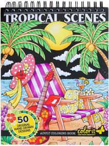img 4 attached to 🌴 ColorIt: Vibrant Tropical Scenes Coloring Book for Adults - 50 Single-Sided Designs, Thick & Smooth Paper, Lay-Flat Hardcover, Spiral Binding, Made in the USA, Tropical Pages for Stress Relief & Relaxation