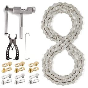 img 4 attached to 🔧 Ultimate Bike Chain Kit: Multi-Function Repair Tool - Chain Breaker, Checker & Missing Links for 6-8 Speed Chains, Reusable and Efficient