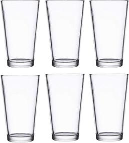 img 2 attached to 🍺 Set of 6 Classic Premium 16oz Pint Glasses - Highball Cocktail Mixing Glass for Cold Beverages, Soda, Water - Ideal for Bar, Restaurant, Pub Use