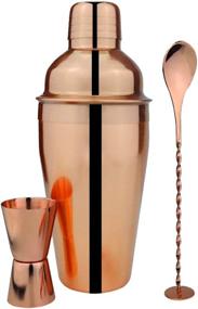 img 3 attached to 🍸 TNCO Rose Gold Cocktail Shaker Set: Stylish Bartender Tools - Shaker, Strainer, Jigger, Mixer Spoon (Rose Gold, 26OZ(750ml))