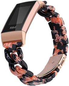 img 4 attached to Ayeger Resin Band Compatible With Fitbit Charge 4