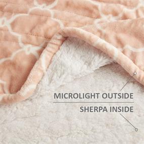 img 2 attached to 🔌 Comfort Spaces Plush to Sherpa Electric Blanket Shoulder and Neck Wrap with Sock Set - Ultra Soft and Warm Fleece-Reversible Heated Poncho Throw, Ogee Blush - 50W x 64L