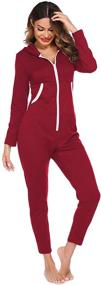 img 2 attached to 🎅 Cozy and Festive: Ekouaer Christmas Underwear Sleepwear Jumpsuit for the Holidays