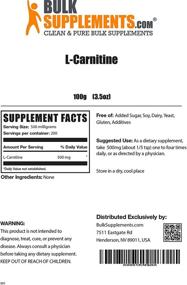 img 3 attached to 💪 L-Carnitine Powder by BulkSupplements.com - Weight Loss Supplement for Men & Women - 100g (3.5 oz)
