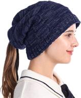 tutuko winter knitted ponytail beanie logo