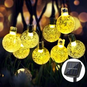 img 2 attached to BLOOMWIN Solar Christmas Lights: Waterproof 30 LED Globe String Lights for Outdoor Decor, Warm White