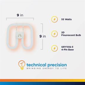 img 3 attached to 💡 55 Watt GRY10Q-3 4-Pin Base Compact Fluorescent Light Bulb - Warm White (1 Pack) – Compatible Alternative to General Electric GE F552D8304PCD – Manufactured by Technical Precision