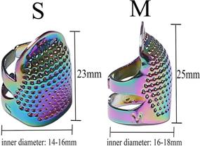 img 3 attached to 🧵 J.CARP 4-Piece Sewing Thimble Set - Metal Dazzle Color Finger Protectors for Sewing, Adjustable Finger Shield Rings for Quilting, Crafts, and DIY Sewing Accessories - 2 Sizes (S/M)