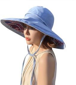 img 2 attached to 👒 Enhance Your Sun Protection with Women's Foldable Floppy Reversible Travel Beach Sun Visor Hat - Wide Brim UPF 50+