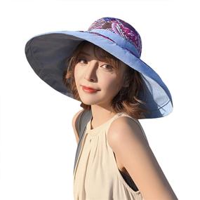 img 3 attached to 👒 Enhance Your Sun Protection with Women's Foldable Floppy Reversible Travel Beach Sun Visor Hat - Wide Brim UPF 50+
