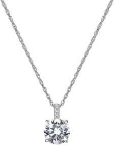 img 4 attached to 💎 Gold Plated 925 Sterling Silver Necklace with DIAMONLITE Pendant, CZ Cubic Zirconia Silver Chain Necklace for Women Girls, 18+2 Inches